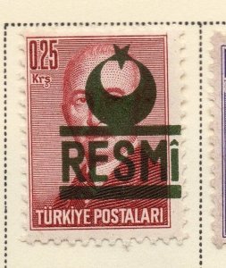 Turkey 1951-54 Early Issue Fine Mint Hinged 0.25k. Optd Resmi Star & Crescent 08