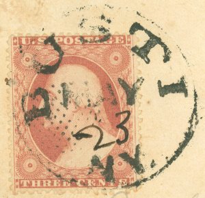 May 23 1859 BUSTI NY Cds W Square of Dots Cancel, SC #26 Cover to Cedarville