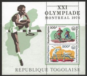 TOGO -1976 XXIth MINT NH SHEET (Reg. + Imperf +Over) OLYMPIADE MONTREAL / SPORTS