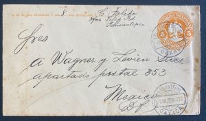1908 Oaxaca Mexico Postal stationery Cover To Mexico City