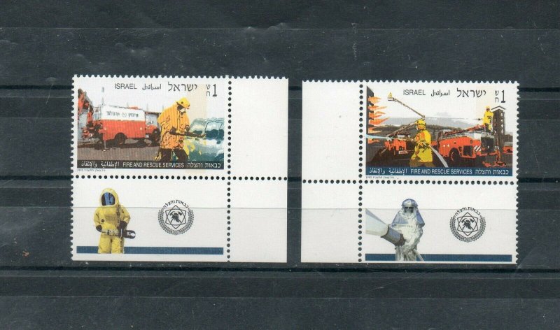 Israel Scott #1250-51 1995 Fire and Rescue Services Tab Set MNH!!