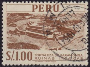 Peru - 1952 - Scott #465 - used - Paramonga Fortress