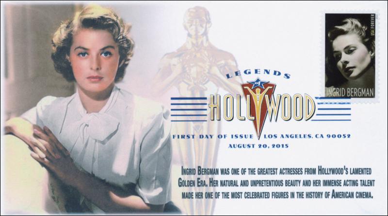 2015, Ingrid Begrman DCP, FDC, Legends of Hollywood, 15-196