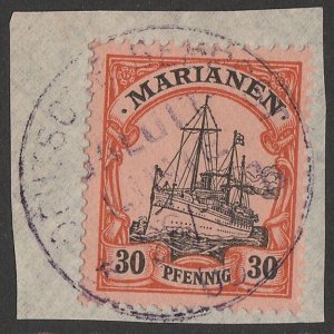 GERMANY Marianas 1901 Yacht 30pf. Deutsche Seepost Jaluit Linie postmark.