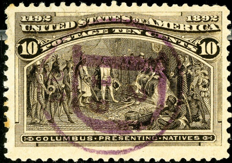 US Stamps # 237 Used XF Purple 'D' cancel