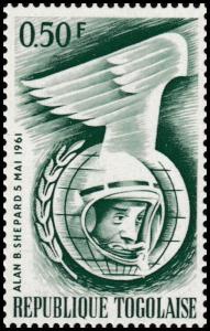 Togo Space Exploration Alan B Shepard 0.50F single (1 stamp) MNH 1961