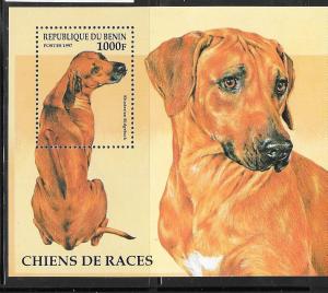 Benin #986 1000fr   Dogs Souvenir Sheet  (MNH) CV $5.00