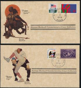 USA Set of 8 Norman Rockwell Commemorative Covers