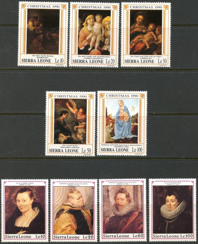 SIERRA LEONE Sc#1172//1308 1990 Six Part Sets OG Mint NH