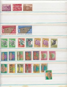 republic of indonesia stamps on album pages  ref 13246