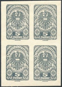 Austria 1920 Sc 228 Coat of Arms 5 Heller 4 Imp Stamp MNH