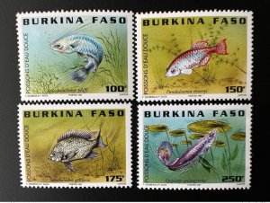 1997 Burkina Faso Mi. 1462 - 1465 Freshwater Fish Marine Wildlife-