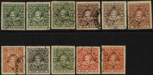Cochin SGO68/73a 1943 Official Set inc Perf Types fine used Cat 173.95 pounds 