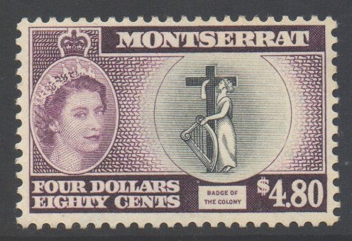 Montserrat Scott 149 - SG149a, 1958 Elizabeth II $4.80 Type II Colony MH*