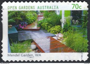 AUSTRALIA 2014 QEII 70c Multicoloured, Open Gardens-Mendal Garden WA Self Adh...