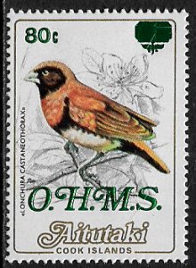 Aitutaki #O33 MNH Stamp - Bird Official Overprint