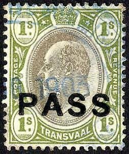 Transvaal BF3 KEVII 1/- opt PASS