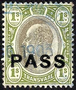 Transvaal BF3 KEVII 1/- opt PASS