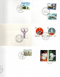 ICELAND. 1981-99. Six FDC.