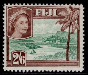 FIJI QEII SG292a, 2s 6d bluish green & red-brown, NH MINT.