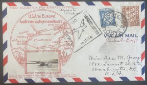 1939 Horta Portugal First Flight Airmail Cover To Washington DC USA Crosby Cache