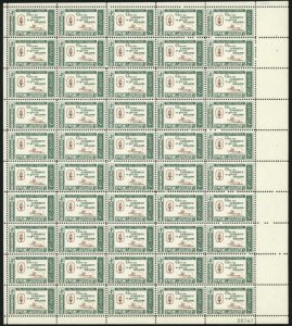 US Stamp - 1961 Credo - Patrick Henry - 50 Stamp Sheet - Scott #1144