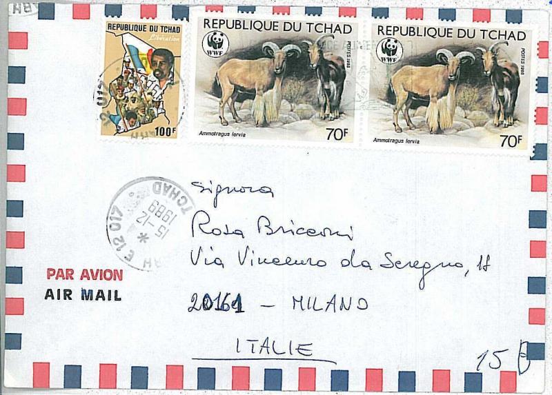 WWF - POSTAL HISTORY - CHAD : COVER1989