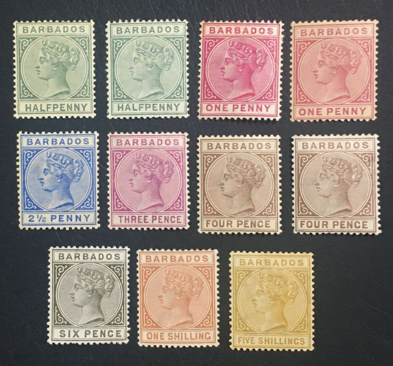 MOMEN: BARBADOS SG # 1882-6 CROWN CA MINT OG H £700 LOT #60655