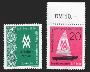 DDR 1956 Sc 305-06 MVLH-MNH '56 Liepzig Fair issue