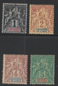 French India SC 1, 2, 3, 4 Mint Hinged