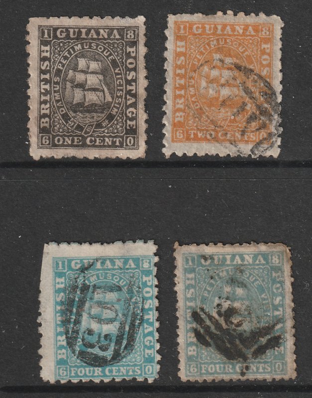 British Guiana x 4 perf pld ones