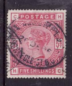 Great Britain-Sc#108-used 5sh carmine rose QV-1884-