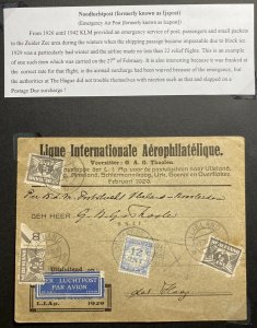 1929 Vlieland Netherlands KLM Emergency Airmail Service Cover To The Hage