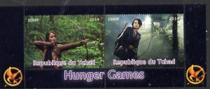 CHAD - 2014 - Hunger Games - Perf 2v Sheet #2 - M N H - Private Issue