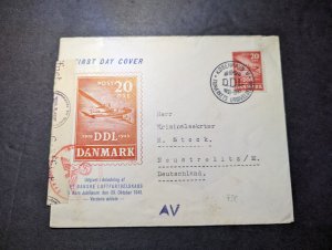 1943 Censored Denmark First Day Cover FDC Copenhagen to Neustrelitz Germany