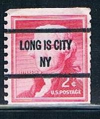 USA 1055s: 2c Jefferson, Long Island City precancel, F-VF