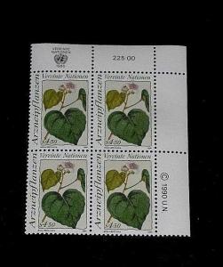 U.N. 1990, VIENNA #101, MEDICINAL PLANTS. INSC. BLK/4, NICE!! LQQK!!