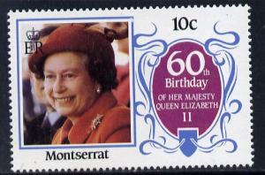 Montserrat 1986 Queen's 60th Birthday 10c unmounted mint ...