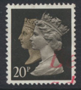 GB  SG 1469  SC# MH193 Machin double head 20p Used Gravure detail / scan