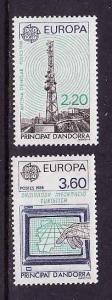 D1-French Andorra-Sc#363-4-unused NH set-Europa-1988-