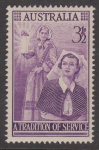 Australia 1955 Florence Nightingale 3 1/2d Sc#284 Fine MNH