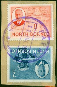 North Borneo 1950 8c & 2c SG357-361 Superb Used on Piece