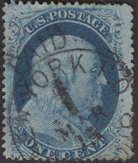 Scott #24 VF-Used. Well struck cancellation  w/certificate.