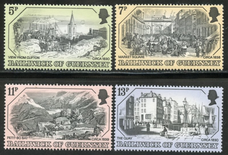 Guernsey Scott 157-60 MVFNHOG - Early City Views - SCV $1.10