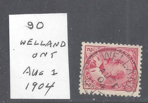 CANADA SOCKED-ON-NOSE TOWN CANCEL WELLAND ONT. SCOTT 90 VF USED BS22596 