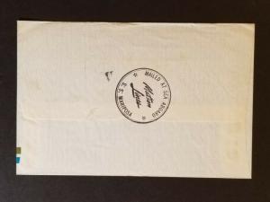 1966 Tahiti to New York City Matson Line Cruise Ship Sea Cancel Air Mail Cover