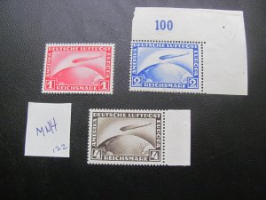 GERMANY 1928-31  MNH  SC C35-7 ZEPPELIN  SET XF 520 EUROS (115)