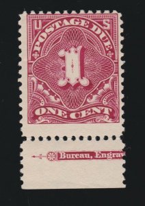 US J38 1c Postage Due Mint Fine OG NH SCV $40