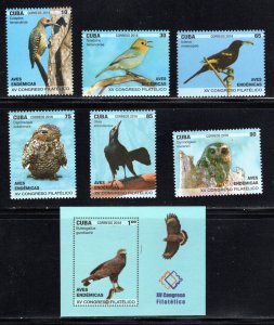 CUBA Sc# 6108-6113  ENDEMIC BIRDS Cpl set of 6  + Souvenir Sheet   2018 MNH