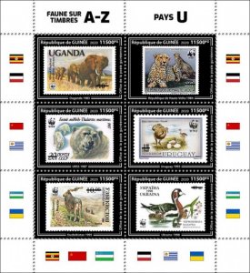 GUINEA - 2020 - Stamps on Stamps - Perf 6v Sheet -Mint Never Hinged